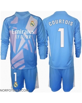 Billige Fotballdrakt Real Madrid Thibaut Courtois #1 Keeper Replika Hjemmedraktsett Barn 2024-25 Langermet (med bukser)